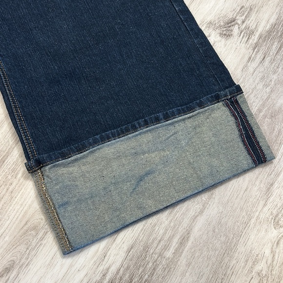 Torrid Perfect Wide-Leg Vintage Stretch Denim Cuffed Dark Blue Trouser Jeans 20S - Picture 7 of 11